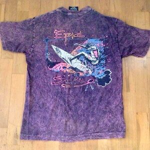 1990s Vintage EPIC Surf Shirt L XL - .. & Skate Designs | Acid Wash | Grunge